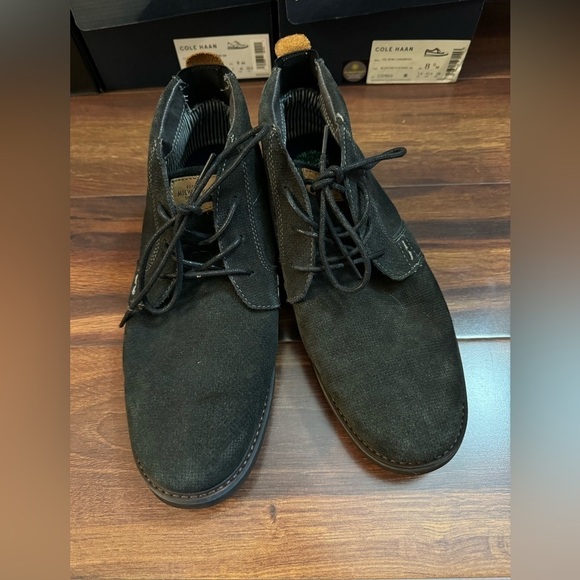 NUNN BUSH Black Man-made material and Tan leather lace up Shoes Size 10.5W - Picture 1 of 12